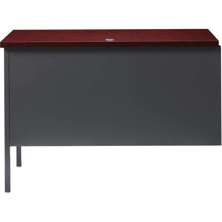 Lorell Fortress Series Right-Pedestal Return - Rectangle Top - 42" Table Top Width x 24" Table Top Depth x 1.12" Table Top Thickness - 29.50" Height - Office, File - Assembly Required - Laminated, Mah. Picture 7