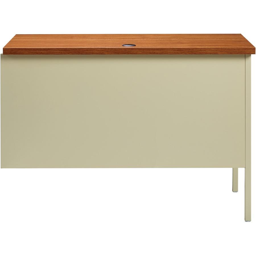 Lorell Fortress Series Left-Pedestal Return - Rectangle Top - 42" Table Top Width x 24" Table Top Depth x 1.12" Table Top Thickness - 29.50" Height - Office, File - Assembly Required - Oak, Oak Lamina. Picture 7