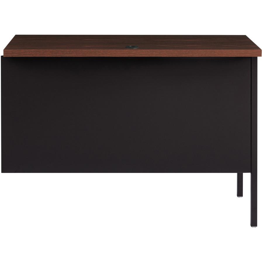 Lorell Fortress Series Left-Pedestal Return - Rectangle Top - 42" Table Top Width x 24" Table Top Depth x 1.12" Table Top Thickness - 29.50" Height - Office, File - Assembly Required - Black Walnut, L. Picture 8