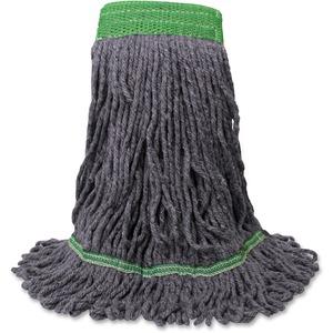 Genuine Joe 5" Headband Earth Mop Refill - Medium - Polyester Fiber - Blue - 1Each. Picture 4