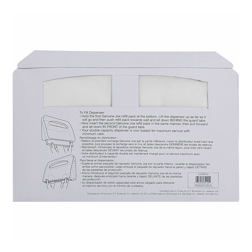 Genuine Joe Toilet Seat Covers - Half-fold - For Public Toilet - White - 250/Pack - 20 / Carton. Picture 7