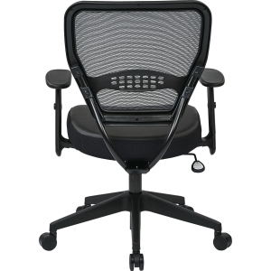 Office Star Professional Dark Air Grid Back Managers Chair - Leather Seat - 5-star Base - Black - 1 Each. Picture 4