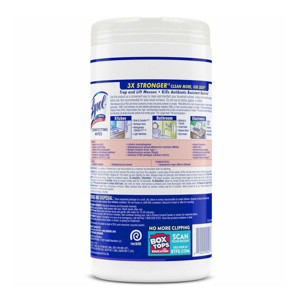 Lysol Early Morning Breeze Disinfecting Wipes - For Multipurpose, Multi Surface - Wipe - Early Morning Breeze Scent - Recommended For: Virus Remover, Bacteria Remover - Disinfectant, Pre-moistened, An. Picture 10