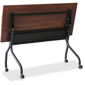 Lorell Flip Top Training Table - Rectangle Top - Four Leg Base - 4 Legs x 48" Table Top Width x 23.60" Table Top Depth - 29.50" Height x 47.25" Width x 23.63" Depth - Cherry - Melamine, Nylon - 1 Each. Picture 2