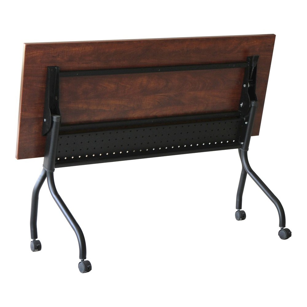Lorell Flip Top Training Table - Rectangle Top - Four Leg Base - 4 Legs - 60" Table Top Width x 23.60" Table Top Depth - 29.50" Height x 59" Width x 23.63" Depth - Assembly Required - Cherry - Melamin. Picture 10