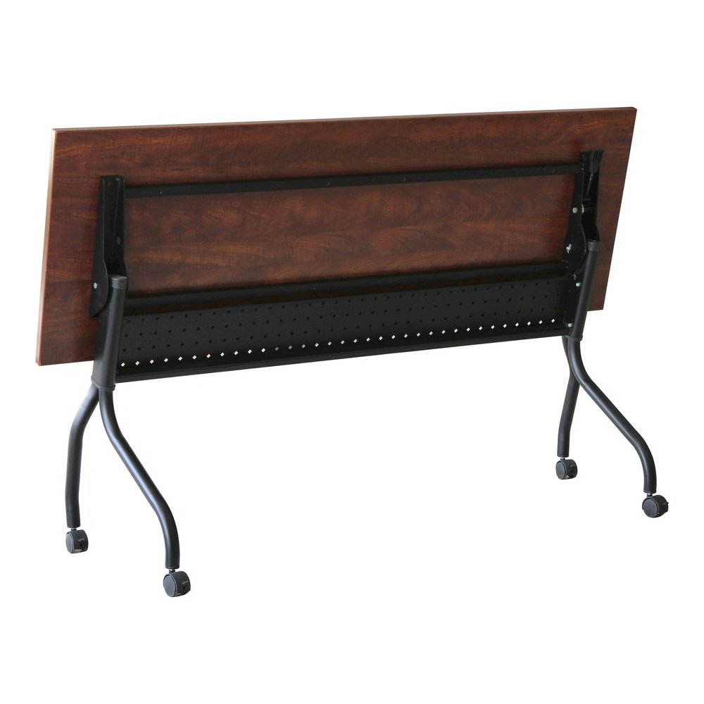 Lorell Flip Top Training Table - Rectangle Top - Four Leg Base - 4 Legs - 72" Table Top Width x 23.60" Table Top Depth - 29.50" Height x 28.70" Width x 23.63" Depth - Assembly Required - Cherry - Mela. Picture 10