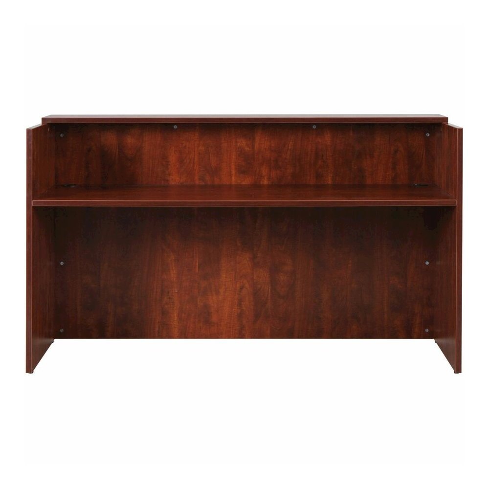 Lorell Essentials Series Front Reception Desk - Rectangle - 1" Thickness Top, 42.5" Height x 35.4" Width x 70.9" Depth Desk - Finish: Cherry Laminate - Durable - For Office - 1 Each. Picture 6