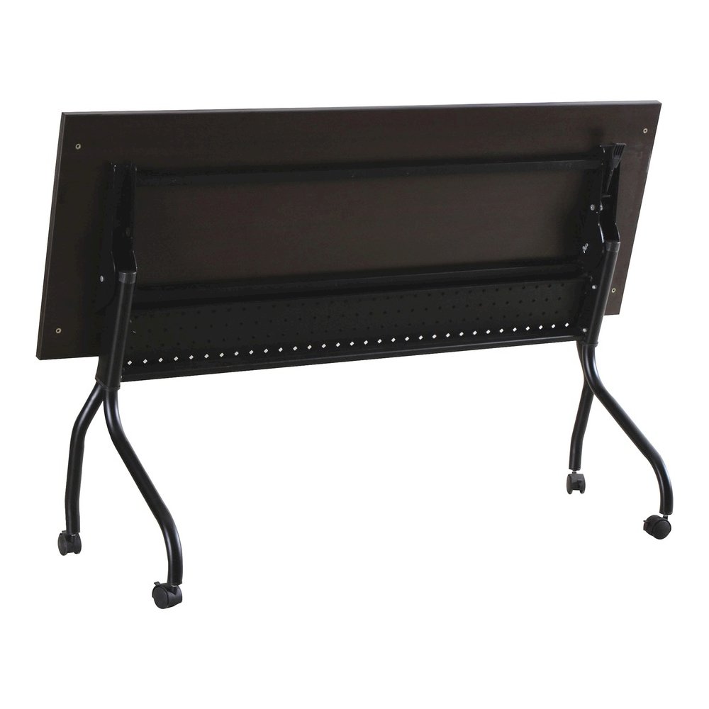 Lorell Flip Top Training Table - Rectangle Top - Four Leg Base - 4 Legs - 72" Table Top Width x 23.50" Table Top Depth - 29.50" Height x 70.88" Width x 23.63" Depth - Assembly Required - Espresso, Bla. Picture 7