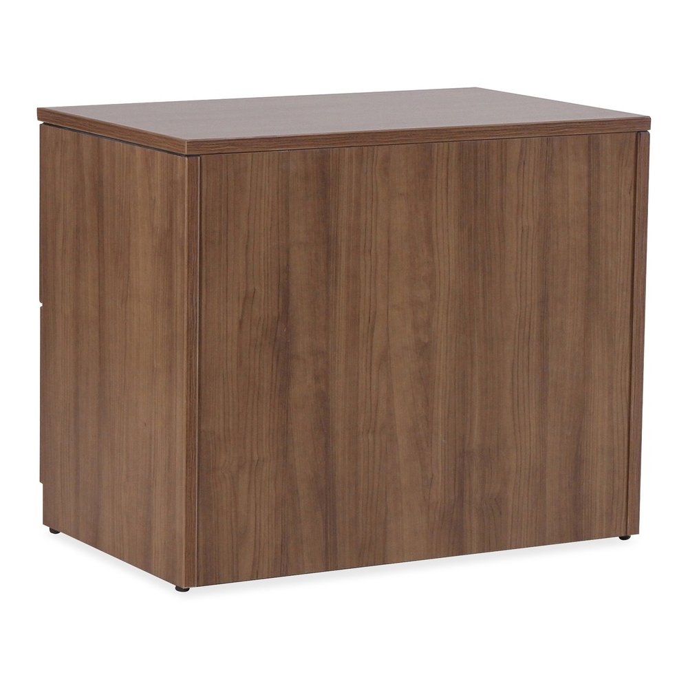 Lorell Essentials Series Lateral File - 1" Thickness Top, 29.5" Height x 35.5" Width x 22" Depth Lateral File - Total Drawer(s): 2 - Walnut, Laminate Table Top - Durable, Built-in Hangrail, Ball Beari. Picture 7
