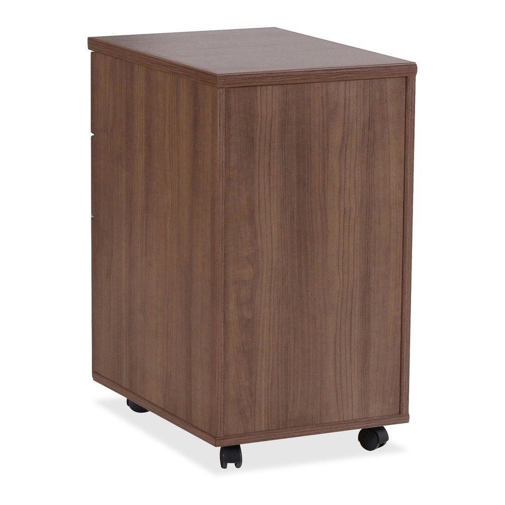 Lorell Essentials Series Box/Box/File Mobile File Cabinet - 1" Thickness Top, 3.8" Thickness Drawer Pull, 28.4" Height x 15.7" Width x 22" Depth Pedestal - Total Drawer(s): 3 - Single Pedestal - Walnu. Picture 9