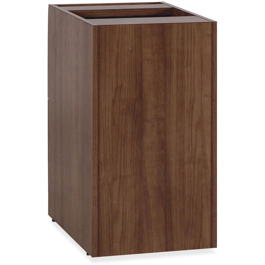 Lorell Essentials Series File/File Fixed File Cabinet - 28.5" Height x 15.5" Width x 21.9" Depth Pedestal, x 3.8" Width - Total Drawer(s): 2 - Finish: Laminate, Walnut - Built-in Hangrail, Ball-bearin. Picture 6