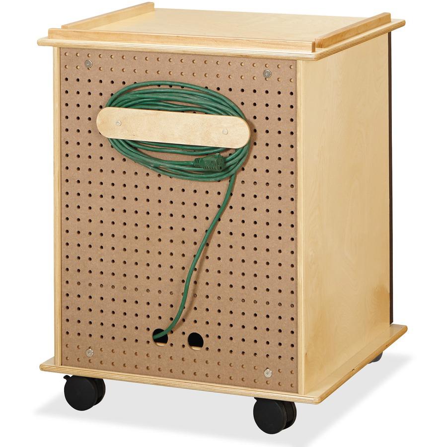 Jonti-Craft Laptop/Tablet Storage Cart - x 24" Width x 23" Depth x 30" Height - Woodgrain - For 32 Devices - 1 Each. Picture 11