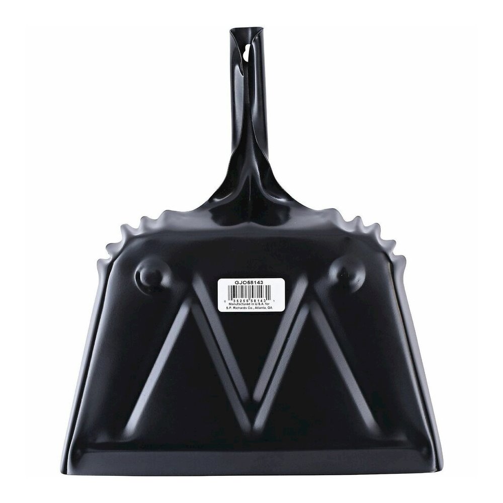Genuine Joe Heavy-duty Metal Dustpan - 12" Wide - Steel - Black - 12 / Carton. Picture 5