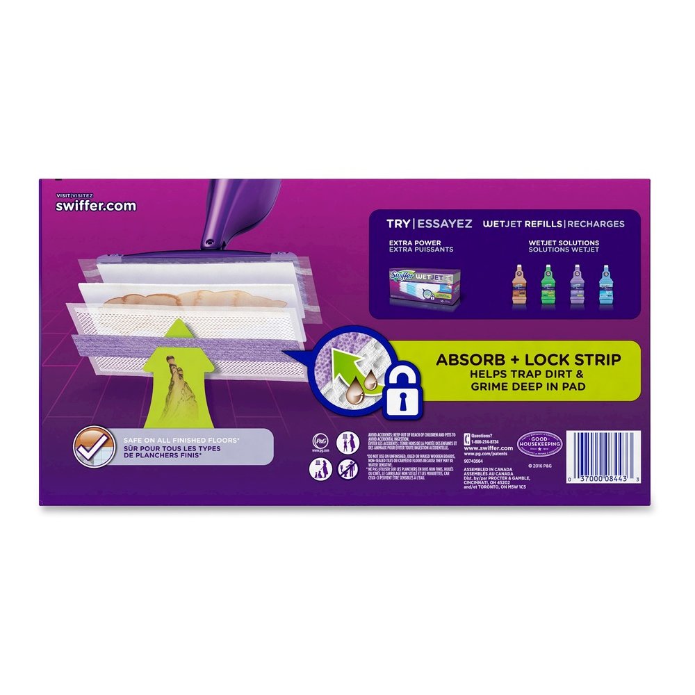 Swiffer WetJet Mopping Pad Refill - 10" Length - Absorbent, Textured - Cotton - Green - 24/Box - 4 / Carton. Picture 5