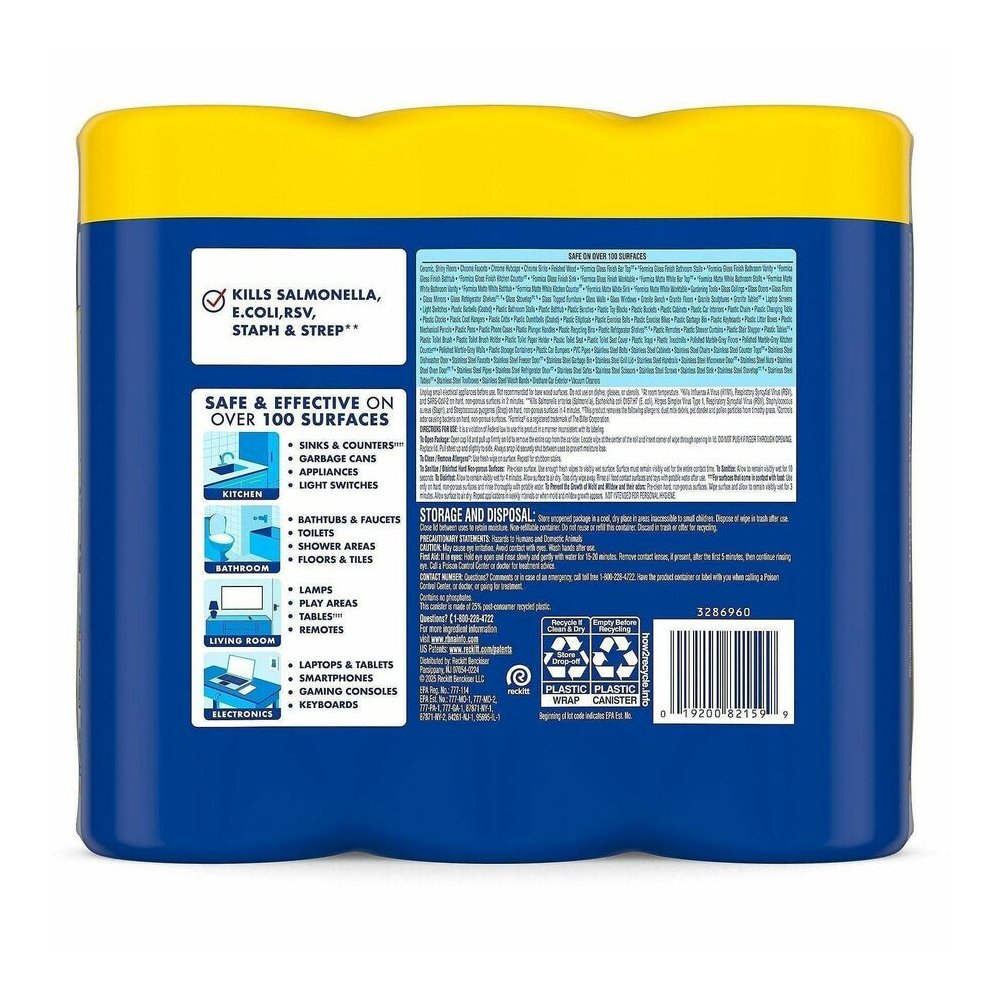Lysol Disinfecting Wipes - For Multi Surface - Wipe - Lemon Scent - Recommended For: Bacteria Remover, Virus Remover, Allergen Remover, Pet Dander Remover, Dust Mite Remover, Pollen Remover - Disinfec. Picture 7