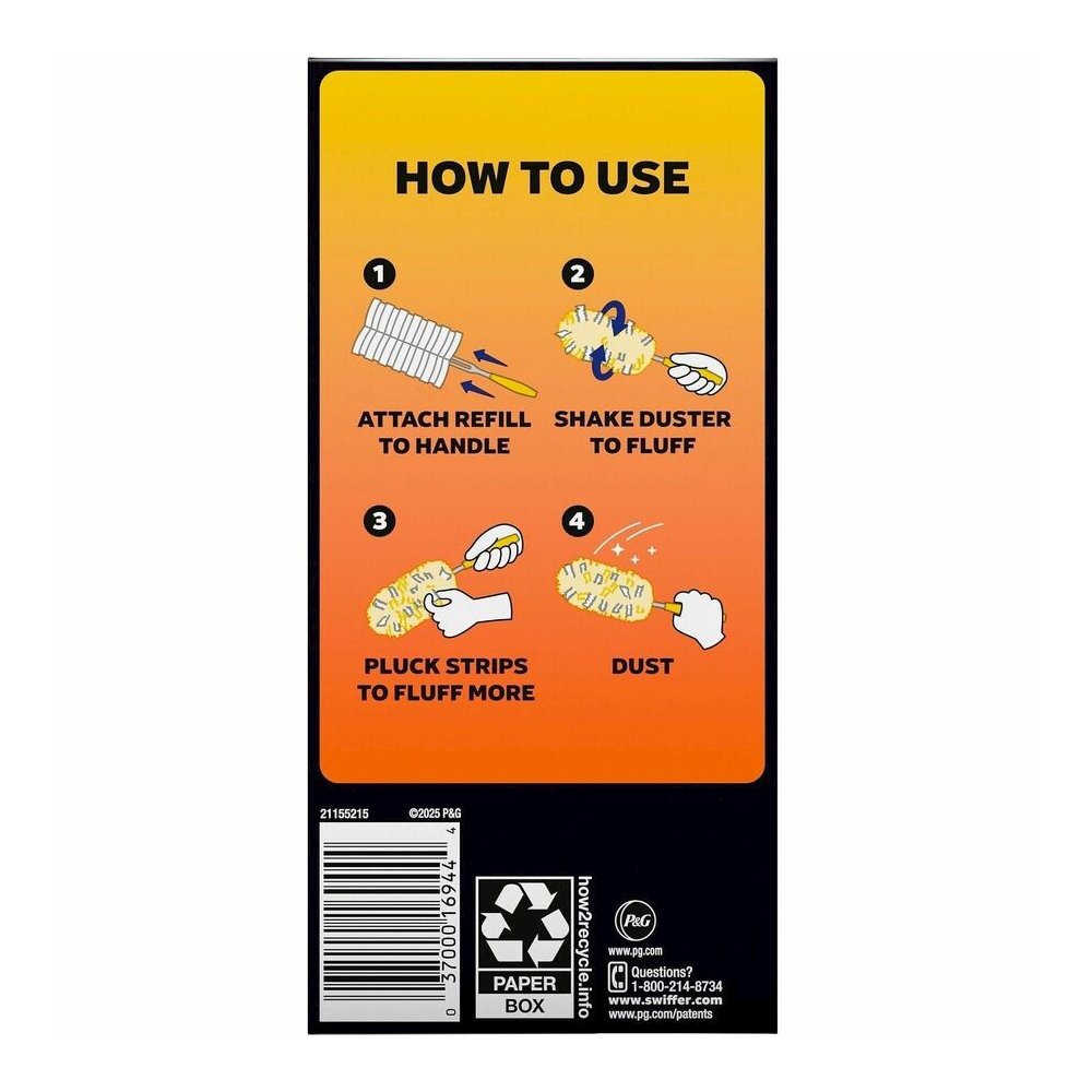 Swiffer 360-degree Dusters Refill - Disposable, Unscented - Fiber - Yellow - 6/Box - 4 / Carton. Picture 6