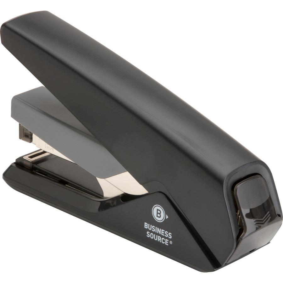 Business Source Full Strip Flat-Clinch Stapler - Staples Upto 30 Sheet of 20lb Paper - Holds Upto 210 Staple - Full Strip - Staple Size: 0.25" - Front Loading - Black - 1 Each. Picture 8
