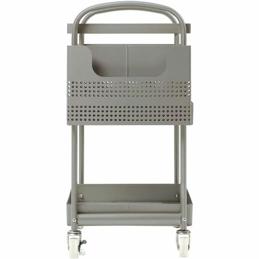 Lorell Mobile File Cart - 12.50" Length x 22.40" Width x 25.25" Height - Metal Frame - Champagne Gold - 1 Each. Picture 10