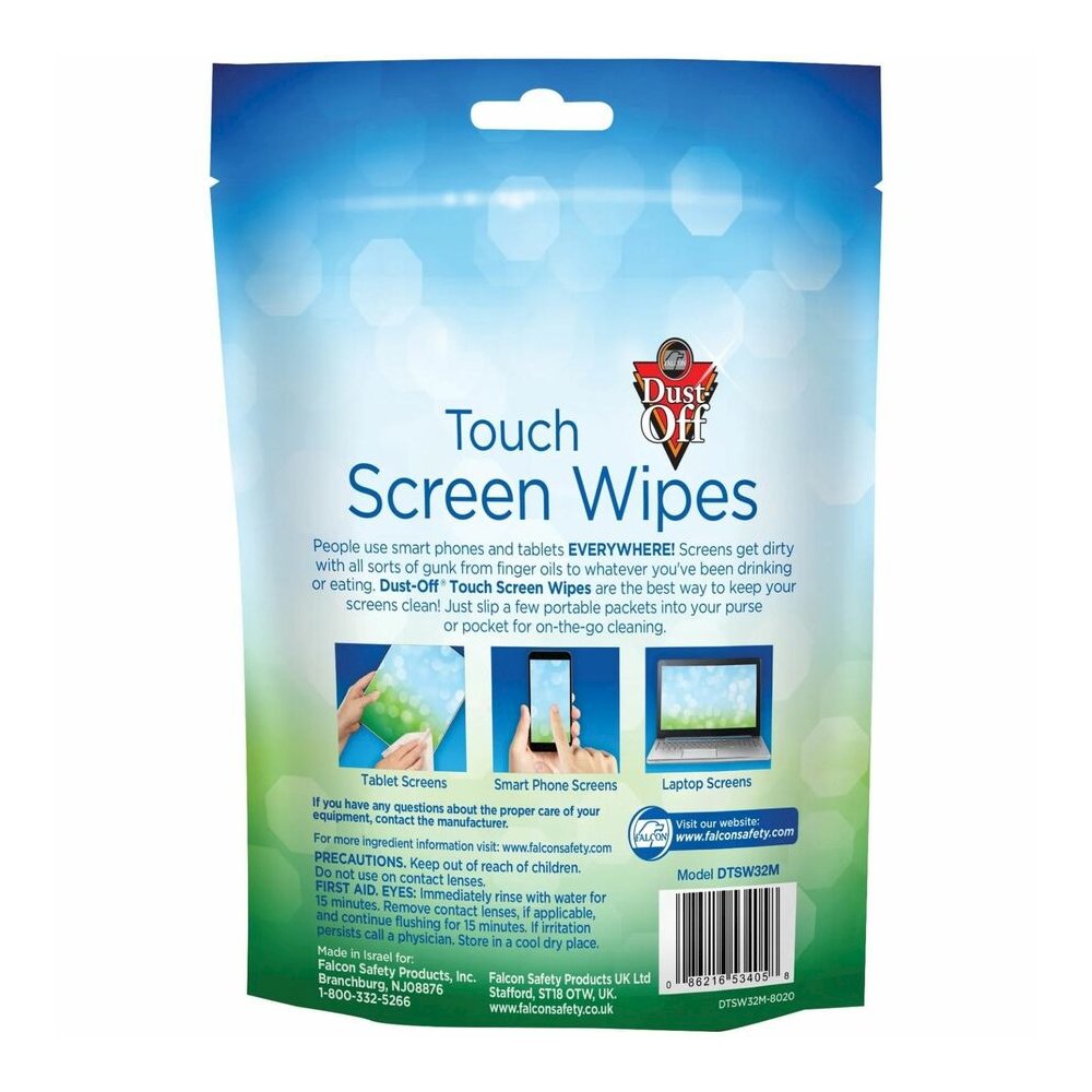 Dust-Off Electronics Screen Wipes - DTSW32 - For Multipurpose - BluePouch - 32 / Pack. Picture 4