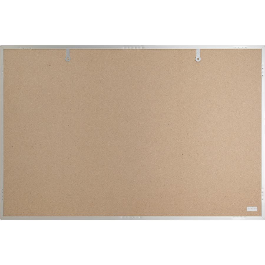 Lorell Bulletin Board - 24" Board Height x 36" Board Width - Cork Surface - Long Lasting, Warp Resistant - Brown Aluminum Frame - 1 Each. Picture 5