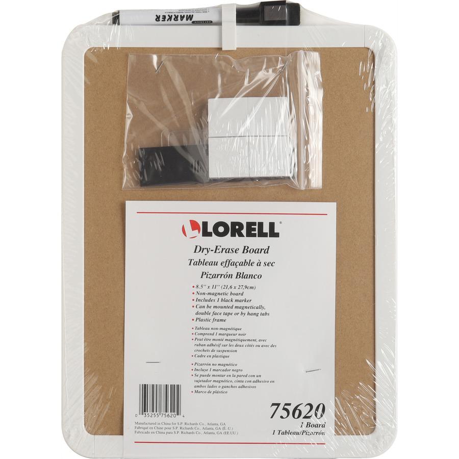 Lorell Personal Whiteboard - 11" (0.9 ft) Width x 8.5" (0.7 ft) Height - White Melamine Surface - White Plastic Frame - Rectangle - 1 Each. Picture 11