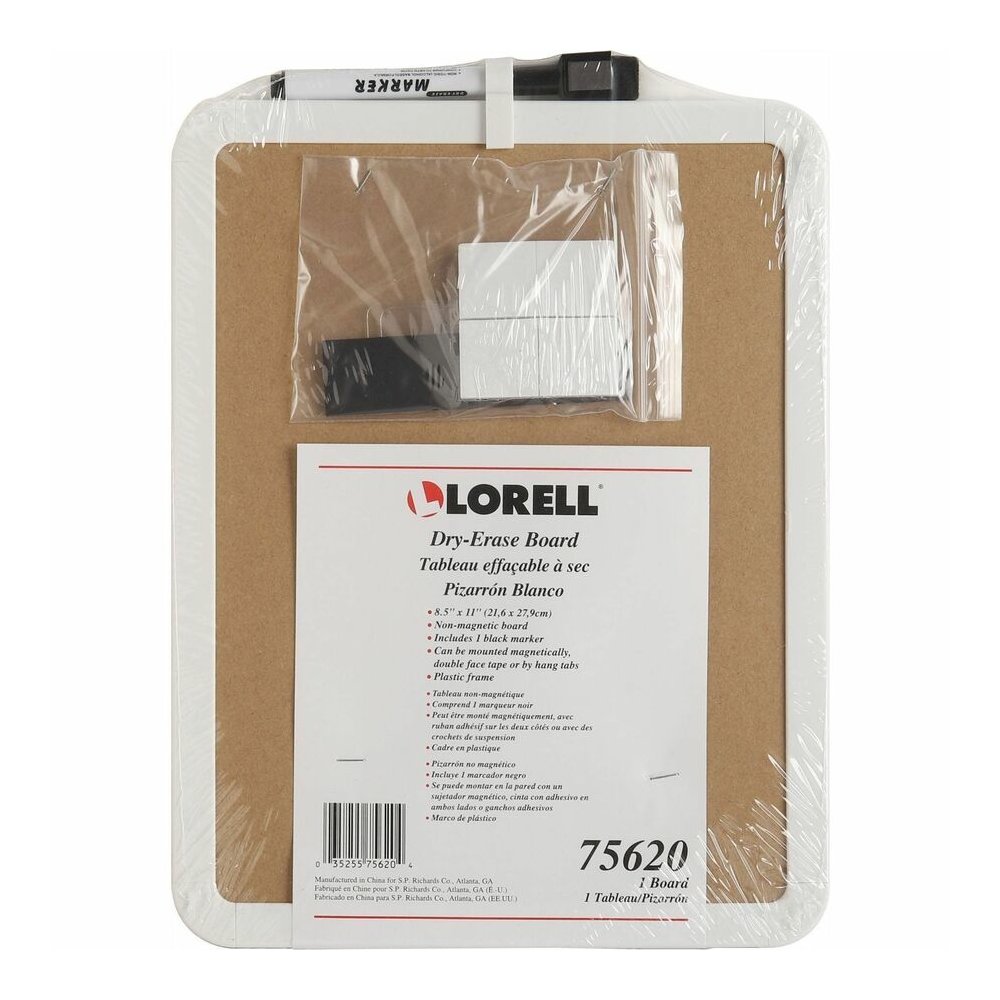 Lorell Personal Whiteboards - 11" (0.9 ft) Width x 8.5" (0.7 ft) Height - White Melamine Surface - White Plastic Frame - Rectangle - Write-on, Wipe-off - 6 / Bundle. Picture 12