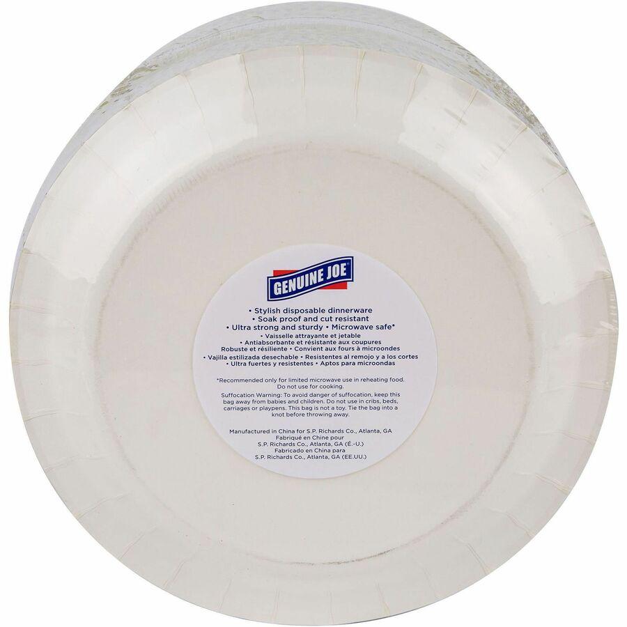 Genuine Joe 10" Printed Paper Plates - Disposable - 10" Diameter - Multi - 125 / Pack. Picture 6