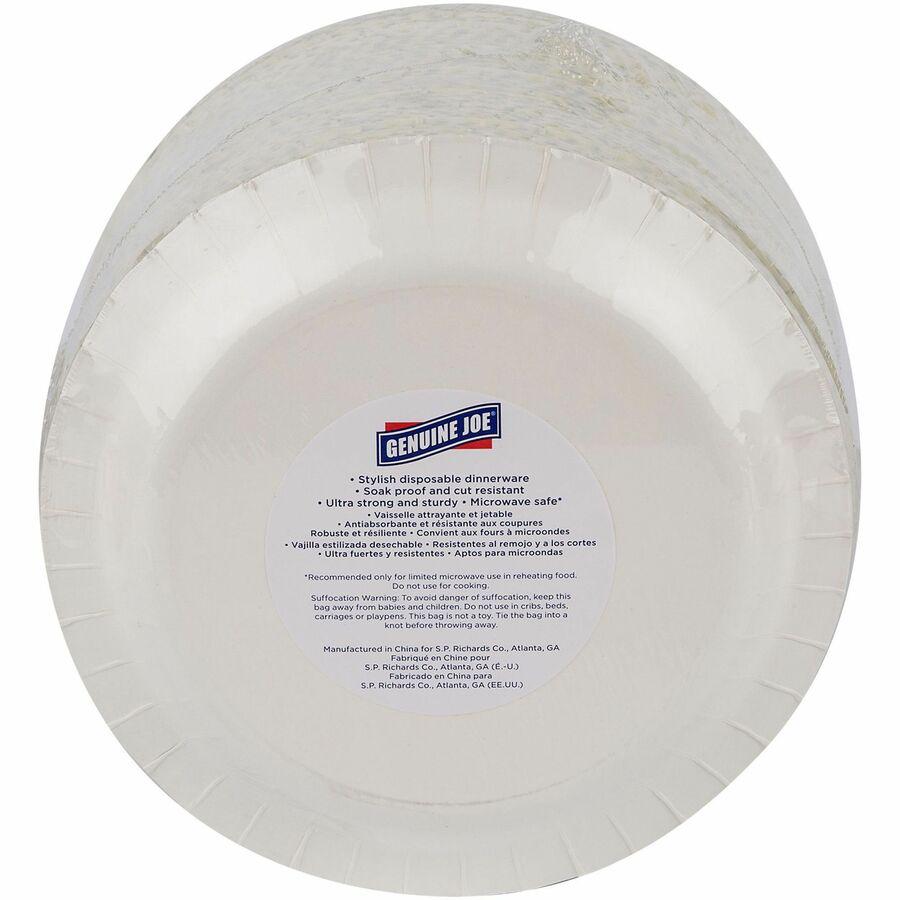 Genuine Joe 9" Printed Paper Plates - Disposable - 9" Diameter - Assorted - 125 / Pack. Picture 6