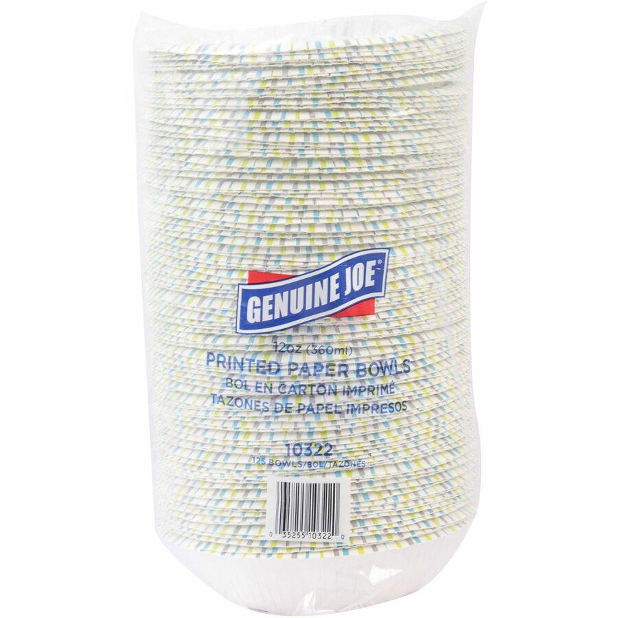 Genuine Joe 12 oz Paper Bowls - Disposable - Multi - 125 / Pack. Picture 4