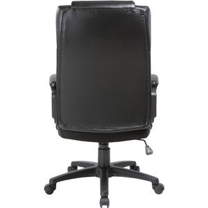 Lorell High-back Executive Chair - Black Bonded Leather Seat - Black Bonded Leather Back - High Back - 5-star Base - 1 Each. Picture 4