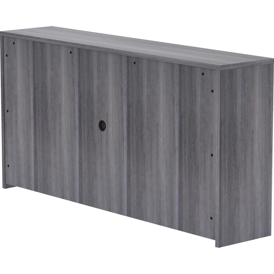 Lorell Essentials Series Stack-on Hutch with Doors - 36" Height x 70.9" Width x 14.8" Depth - 4 Door(s) - Grommet, Durable, Cord Management - 1 Each. Picture 8
