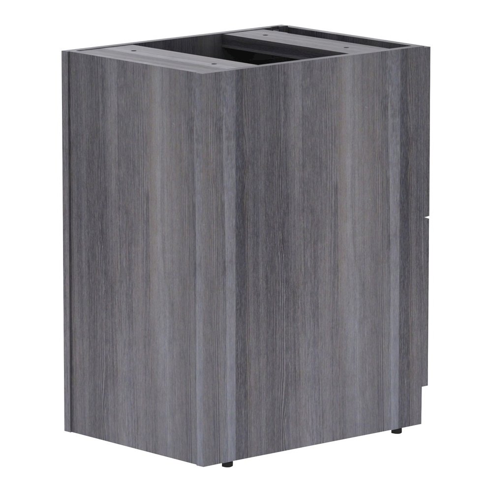 Lorell Essentials Series File/File Fixed File Cabinet - 28.3" Height x 16" Width x 22" Depth - Total Drawer(s): 2 - Finish: Laminate, Weathered Charcoal - File Drawer, Adjustable Floor Guide, Heavy Du. Picture 9