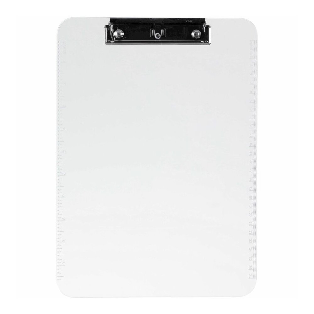 Business Source Flat Clip Clipboard - 9" x 12" Sheet Size - Plastic - Clear - 1 Each. Picture 8