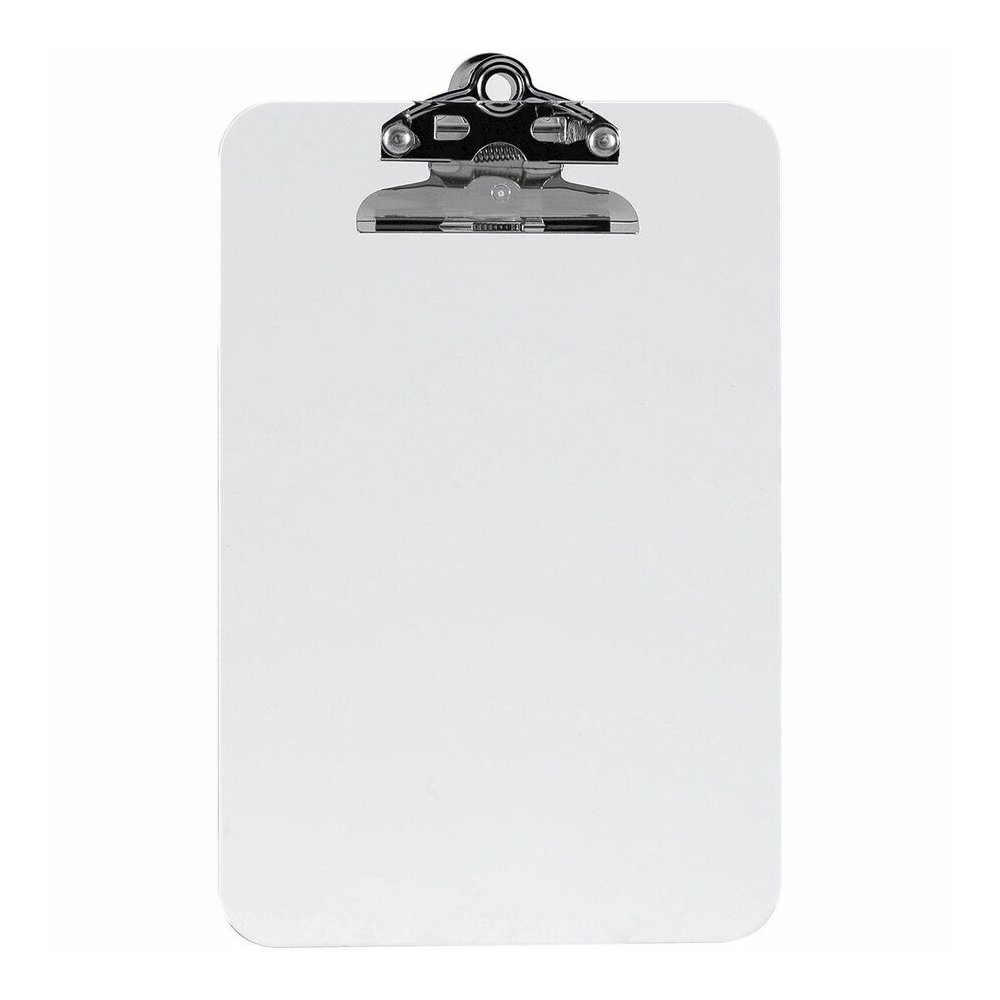 Business Source Plastic Clipboard - 6" x 9" Sheet Size - Spring Clip - Plastic - Clear - 12 / Box. Picture 9