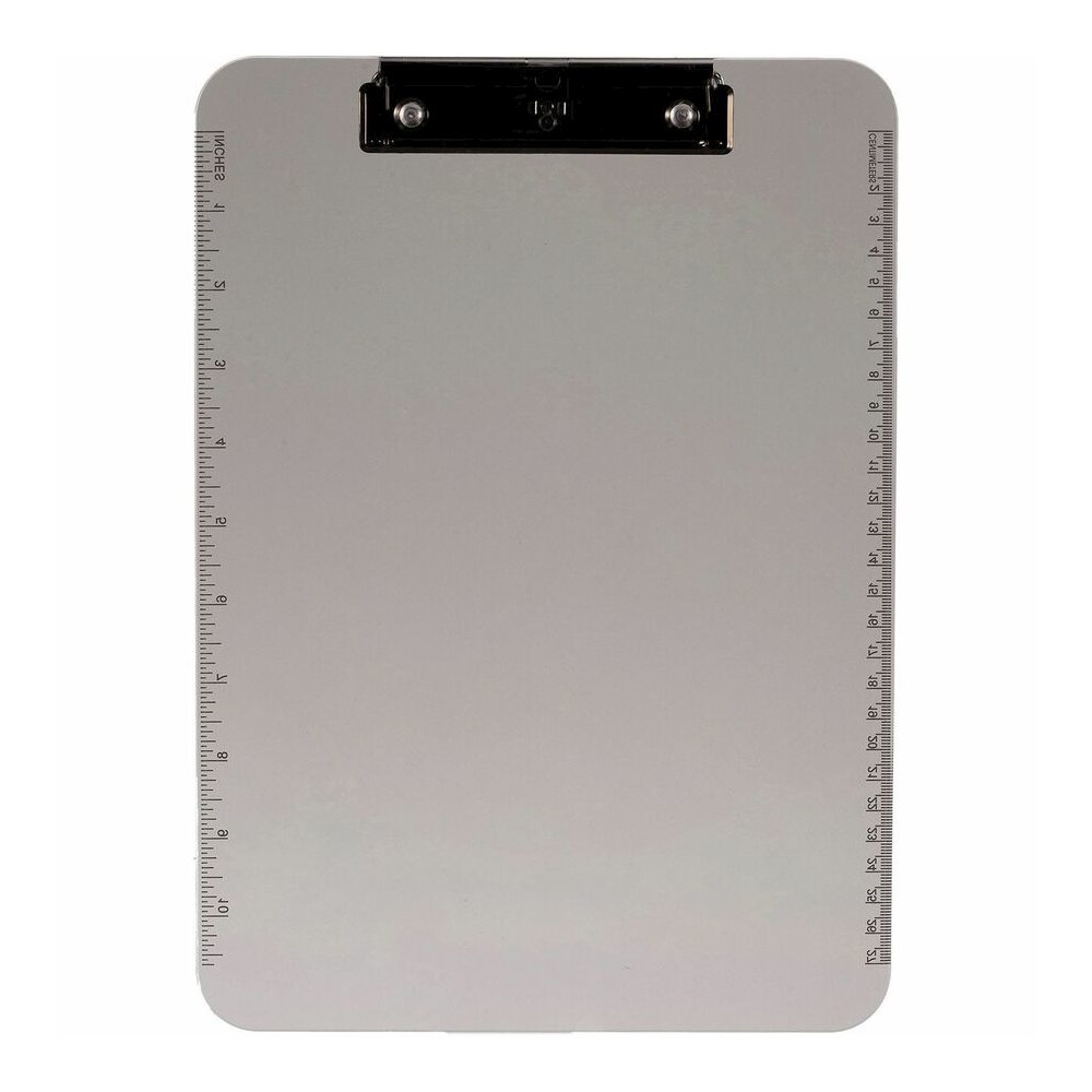 Business Source Flat Clip Plastic Clipboard - 9" x 12" Sheet Size - Plastic - Smoke - 6 / Bundle. Picture 8