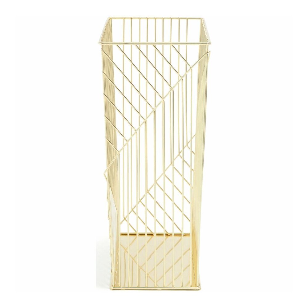 U Brands Vena Waste Basket - Sturdy, Lightweight - 6.1" Height x 12.2" Width - Metal Wire - Gold - 1 Each. Picture 7