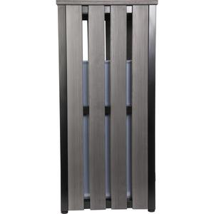 Lorell Faux Wood Outdoor Waste Bin - Rectangular - Weather Resistant - 33.6" Height - Polystyrene - Weathered Charcoal - 1 Each. Picture 5