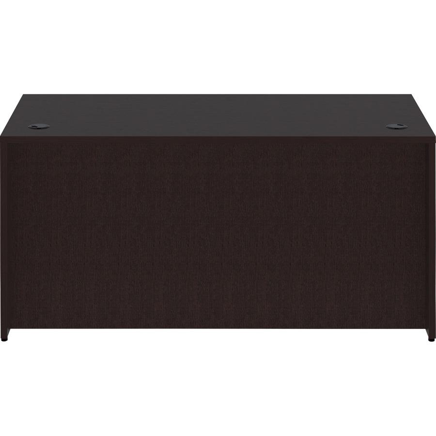 Lorell Essentials Series Rectangular Desk Shell - Rectangle - 29.5" Height x 60" Width x 30" Depth Desk Shell, 1" Thickness Top - Finish: Espresso - 1 Each. Picture 5