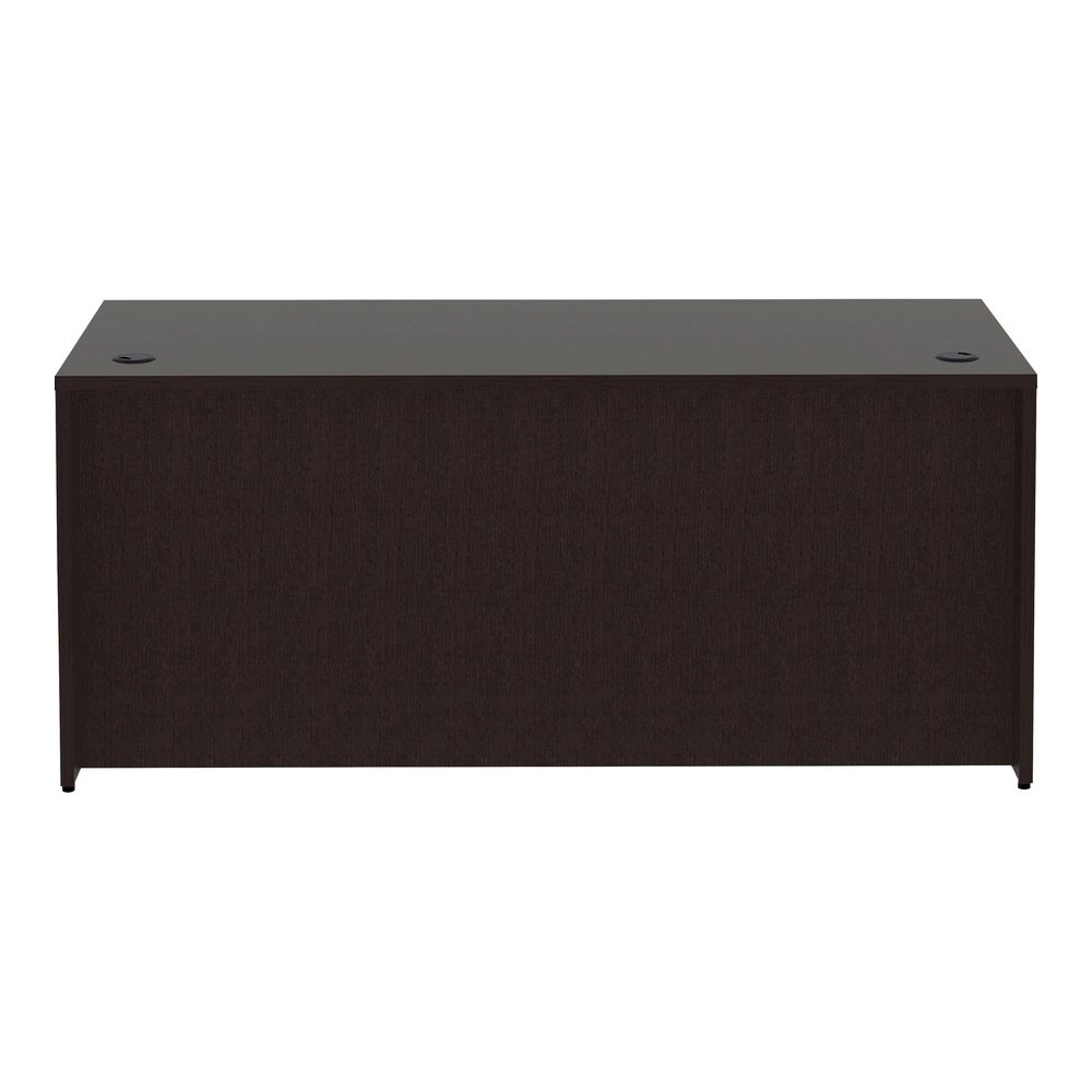 Lorell Essentials Series Rectangular Desk Shell - Rectangle - 29.5" Height x 66" Width x 30" Depth Desk Shell, 1" Thickness Top - Finish: Espresso - 1 Each. Picture 7