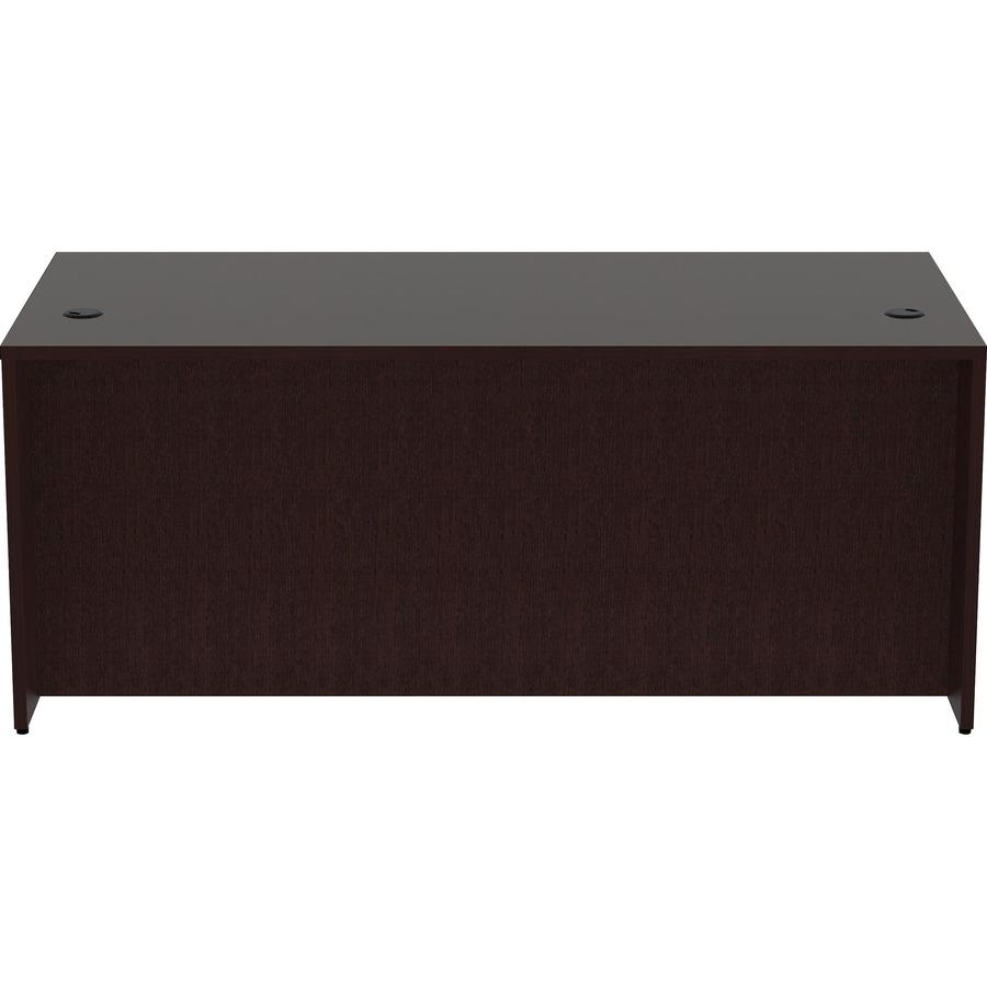 Lorell Essentials Series Rectangular Desk Shell - Rectangle - 29.5" Height x 70.9" Width x 35.4" Depth Desk Shell, 70.9" Width x 35.4" Depth x 1" Thickness Top - Finish: Espresso - 1 Each. Picture 5