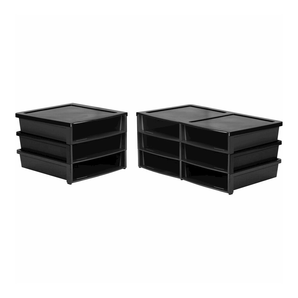Storex Quick Stack 6-sorter Organizer - 500 x Sheet - 6 Compartment(s) - Compartment Size : 8.75" x 11.50" x 2" - 8.70" Height x 13.60" Width20.50" Length - Black - Plastic - 1 Each. Picture 10