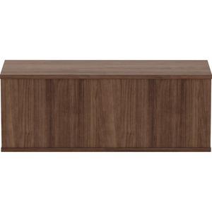 Lorell Panel System Open Storage Cabinet - 12.07" Height x 32.50" Width x 11.75" Depth - Walnut - Laminate - 1 Each. Picture 9
