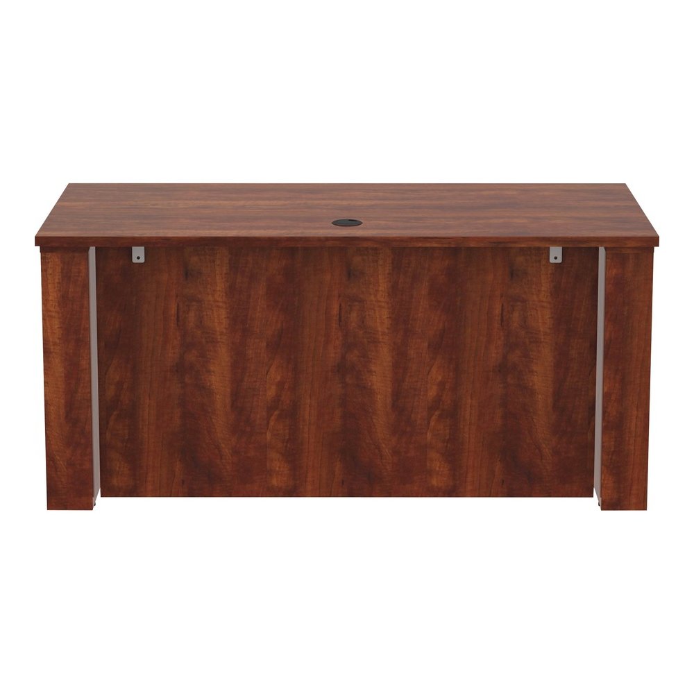 Lorell Essentials Series Sit-to-Stand Desk Shell - 0.1" Thickness Top, 49" Height x 60" Width x 29" Depth - Finish: Cherry - Laminate Table Top - Durable, Adjustable Feet, Modesty Panel, Grommet, Cord. Picture 10