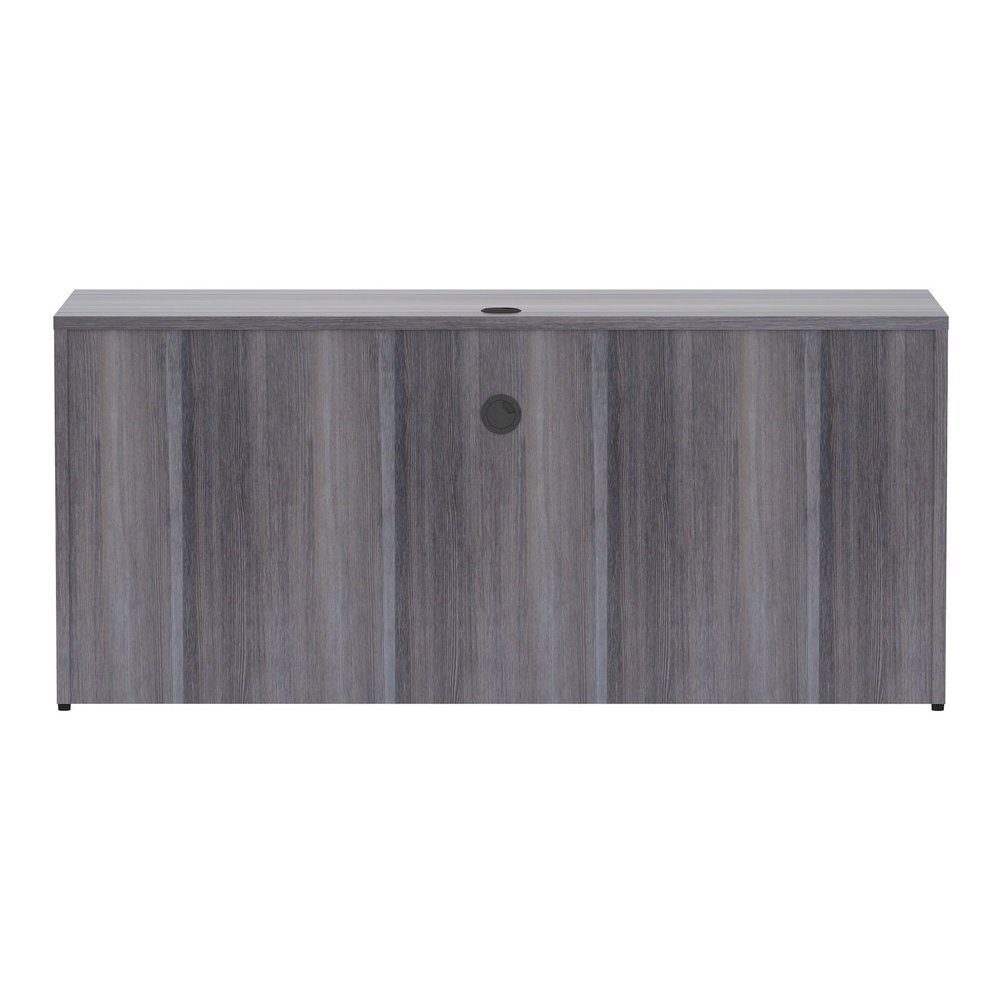 Lorell Essentials Series Credenza Shell - Rectangle - 29.5" Height x 66" Width x 24" Depth Credenza Shell, 1" Thickness Top - Finish: Weathered Charcoal Laminate, Silver Brush - 1 Each. Picture 8