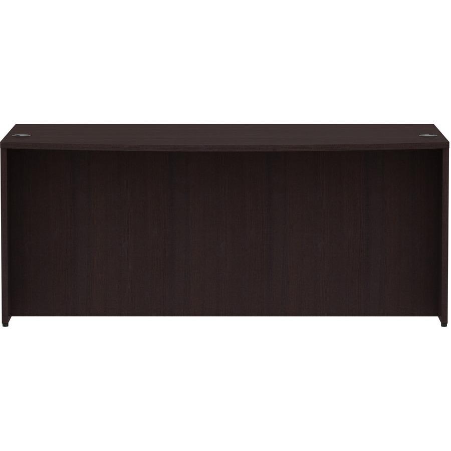 Lorell Essentials Series Bowfront Desk Shell - 29.5" Height x 72" Width x 41.4" Depth Desk Shell, 1" Thickness Top - Bow Front Edge - Finish: Espresso Laminate - 1 Each. Picture 5