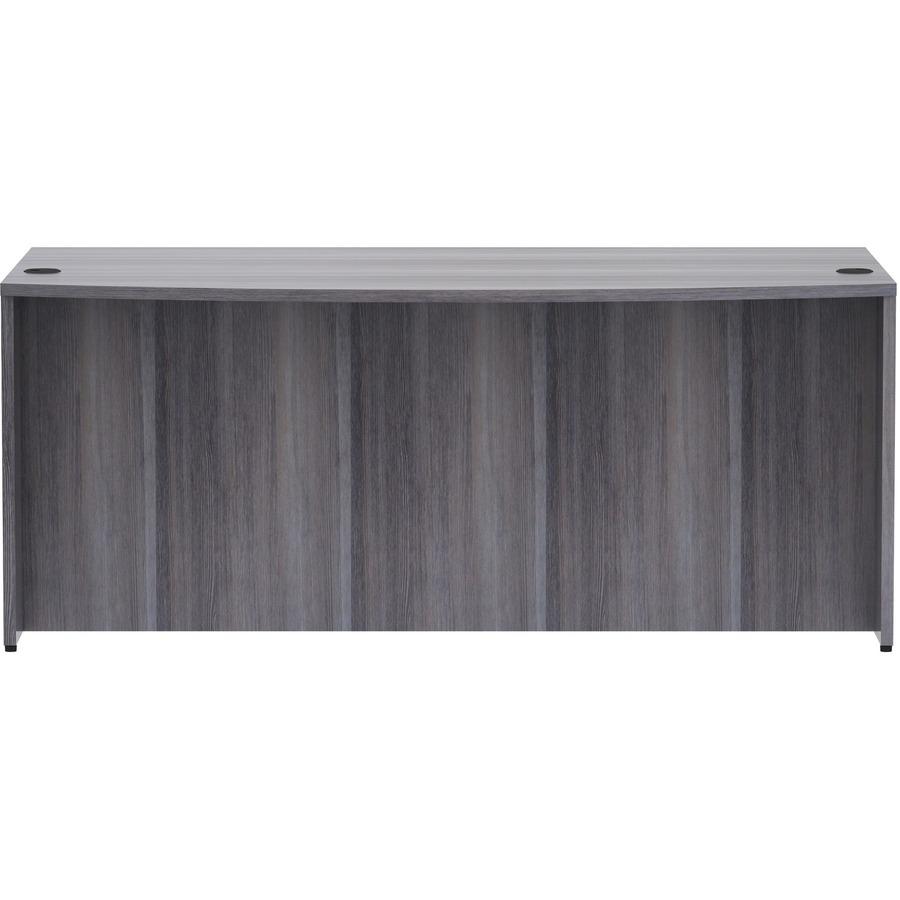Lorell Essentials Series Bowfront Desk Shell - 29.5" Height x 72" Width x 41.4" Depth Desk Shell, 1" Thickness Top - Bow Front Edge - Finish: Weathered Charcoal Laminate - 1 Each. Picture 5