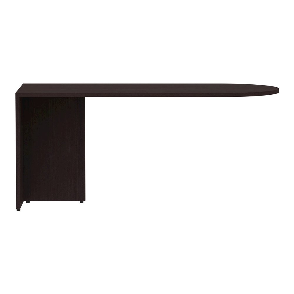 Lorell Essentials Series Peninsula Desk Box 1 of 2 - 29.5" Height x 66" Width x 30" Depth Desk, 1" Thickness Top - Finish: Espresso Laminate - 1 Each. Picture 7