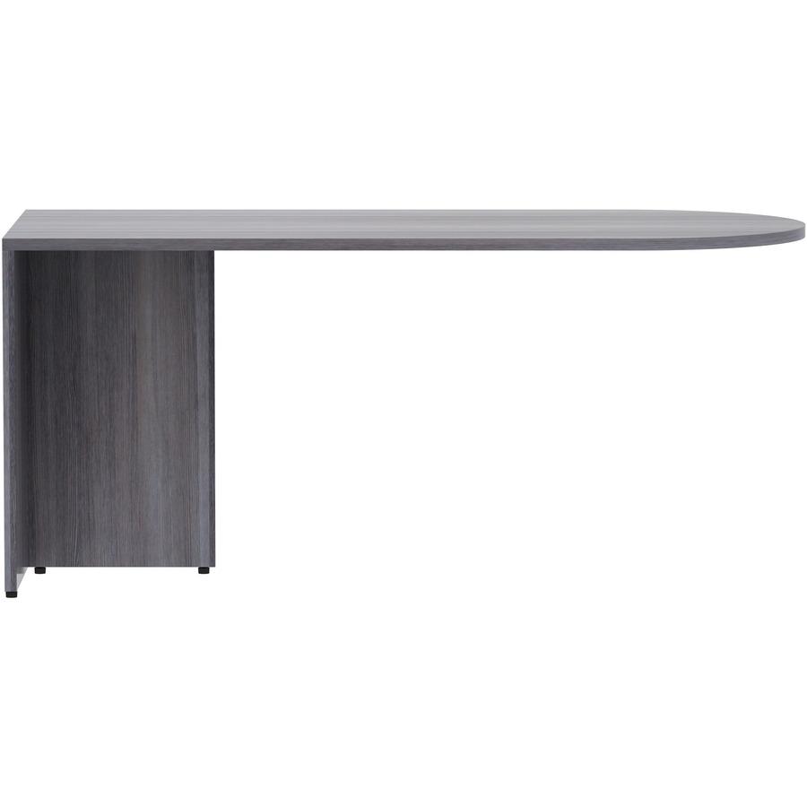 Lorell Essentials Series Peninsula Desk Box 1 of 2 - 29.5" Height x 66" Width x 30" Depth Desk, 1" Thickness Top - Finish: Weathered Charcoal Laminate - 1 Each. Picture 6