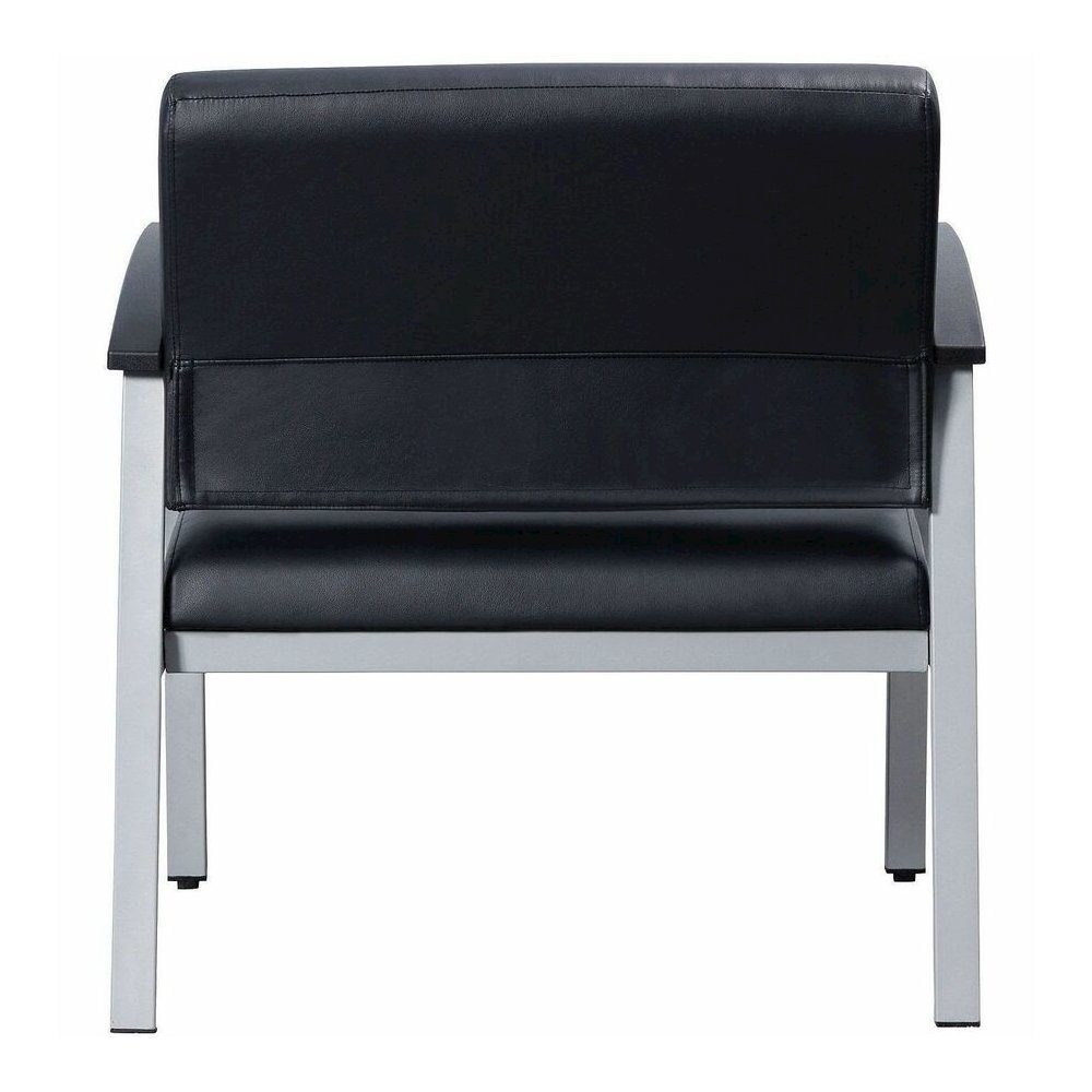 Lorell Healthcare Reception Big & Tall Antimicrobial Guest Chair - Vinyl Seat Material - Vinyl Back Material - Powder Coated Silver Frame Color - Steel Frame Material - Four-legged Base - Black, Silve. Picture 11