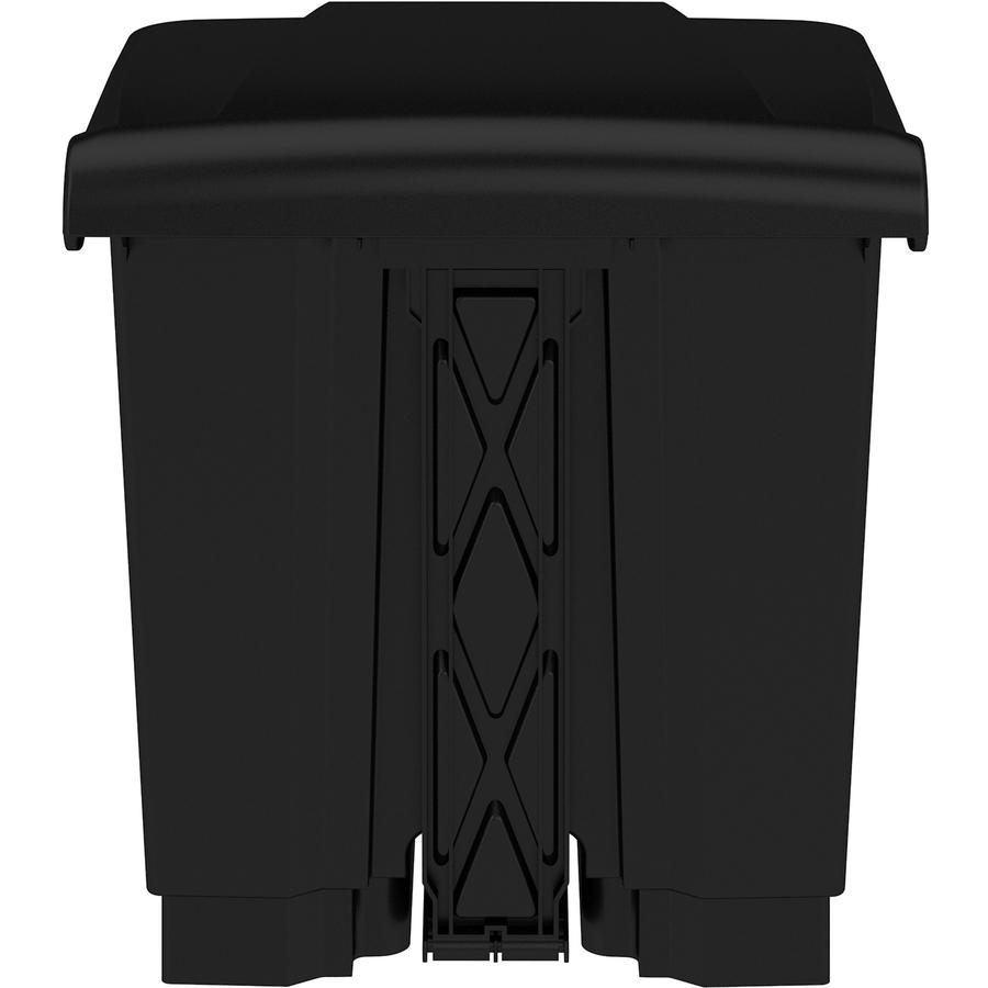 Safco Plastic Step-on Waste Receptacle - 8 gal Capacity - Easy to Clean, Foot Pedal, Lightweight - 17.3" Height x 16" Width x 16" Depth - Plastic - Black - 1 Carton. Picture 5